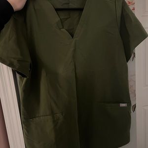 Figs olive green scrub set